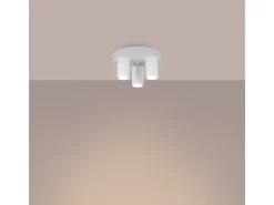 Clearance Sollux Lighting Lámpara de techo Toris moderno de acero - 3 fuentes luminosas 4000K - L.25 x A.12 cm - Blanco