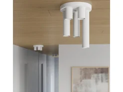 Clearance Sollux Lighting Lámpara de techo Toris moderno de acero - 3 fuentes luminosas 4000K - L.25 x A.12 cm - Blanco