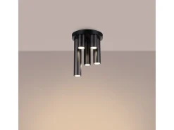 New Sollux Lighting Lámpara de techo Toris moderno de acero - 5 fuentes luminosas 4000K - L.25 x A.33 cm - Negro