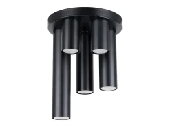 New Sollux Lighting Lámpara de techo Toris moderno de acero - 5 fuentes luminosas 4000K - L.25 x A.33 cm - Negro