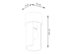 Sollux Lighting Plafón-Lámpara de techo Torow minimalista de acero - 1 fuentes luminosas 4000K - L.10 x A.21 cm - Blanco