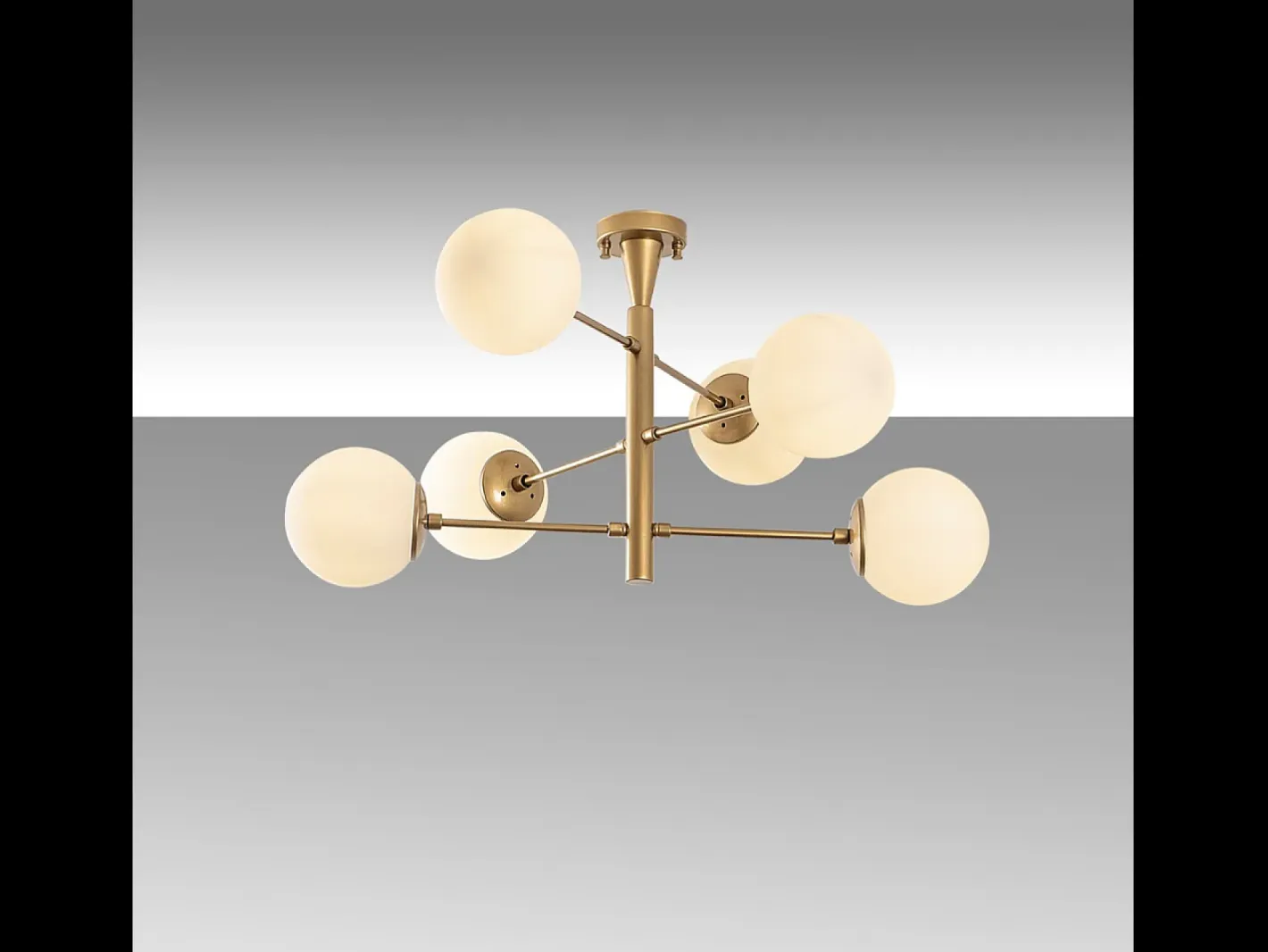Concept-Usine Lámpara de techo vintage dorada ÉLÉONORE - 6 luces para una iluminación brillante y un ambiente cálido Dorado New