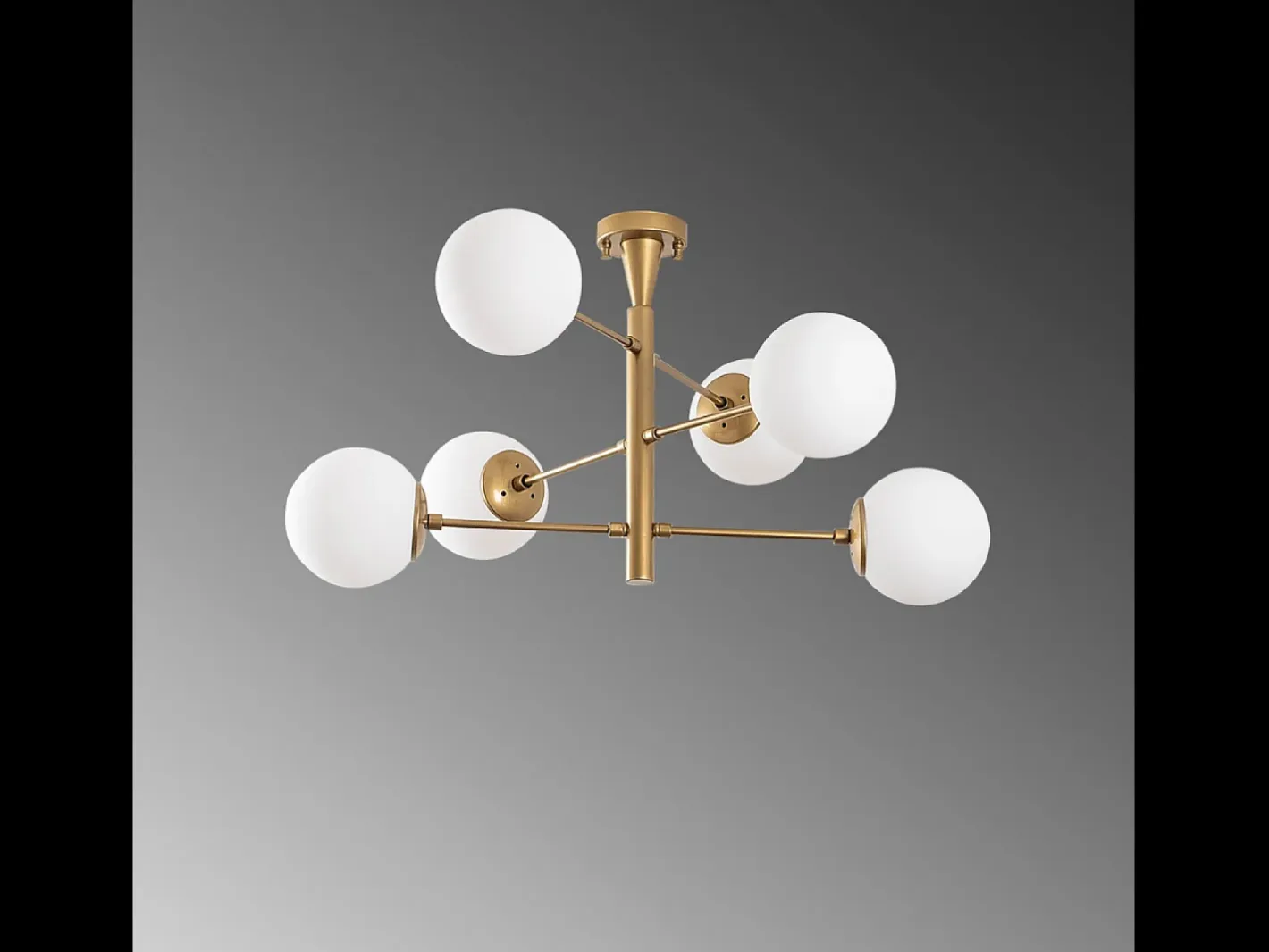 Concept-Usine Lámpara de techo vintage dorada ÉLÉONORE - 6 luces para una iluminación brillante y un ambiente cálido Dorado New