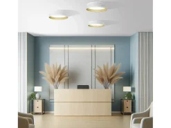 Lámpara de techo VINYL estilo moderno - D.ø40,5 cm - LED SMD 30W - 3316lm y 3K- 120º grados - aluminio- metracrilato prismático - IP40 - y trama Blanco Hot