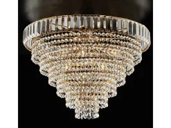 Discount Lámpara de techo Vladimir en hierro y latón con pedrería 6 luces H.40 Ø51 BL263-PL6-OR Dorado