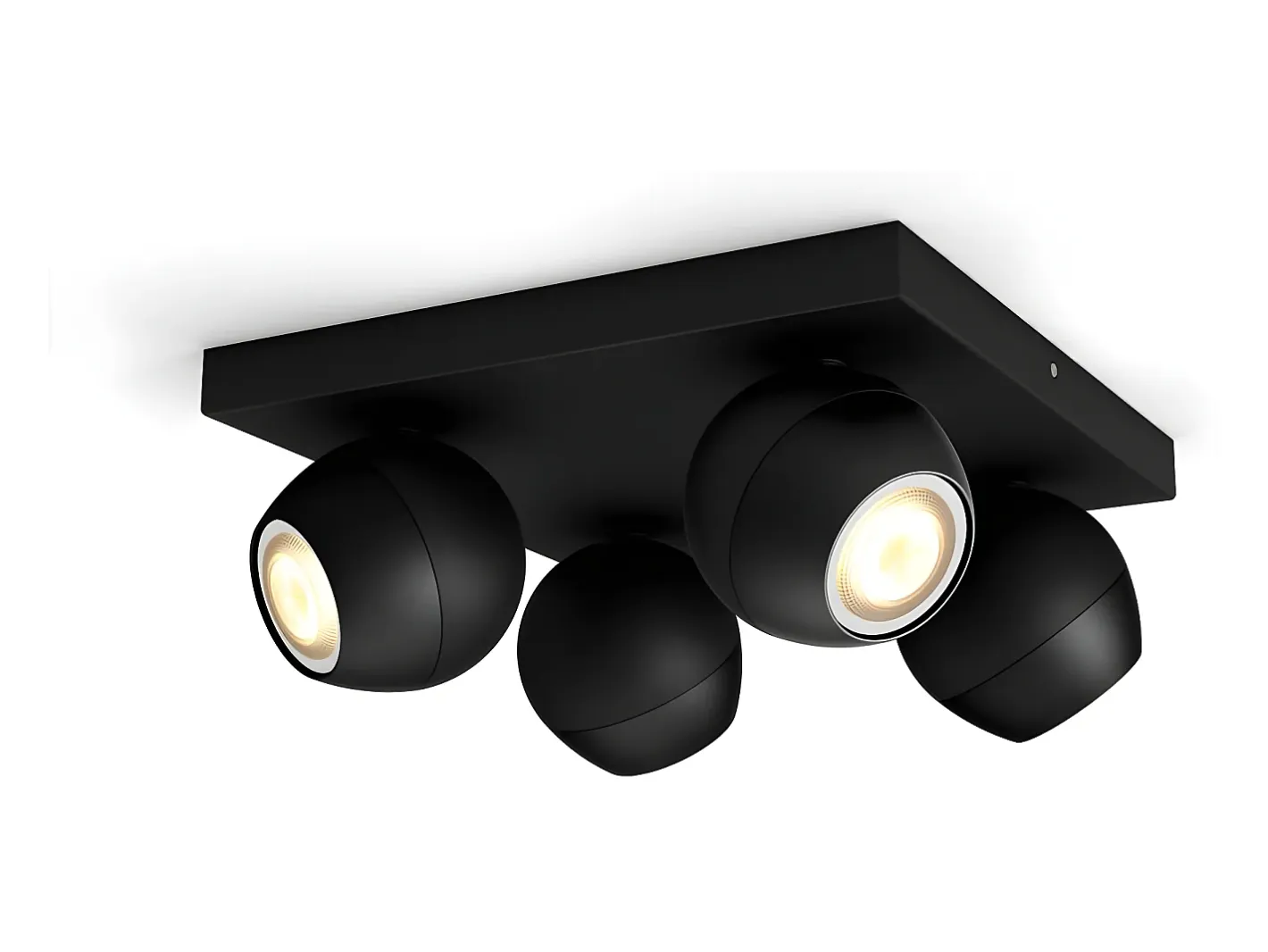 Hot Ledkia Lámpara de Techo White Ambiance 4 Focos GU10 Hue Buckram Negro