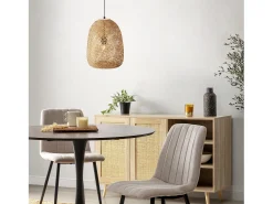VS Venta-stock Lámpara Suspendida-Lámpara de techo Yumei de Bambú, diametro 30 cm Beige