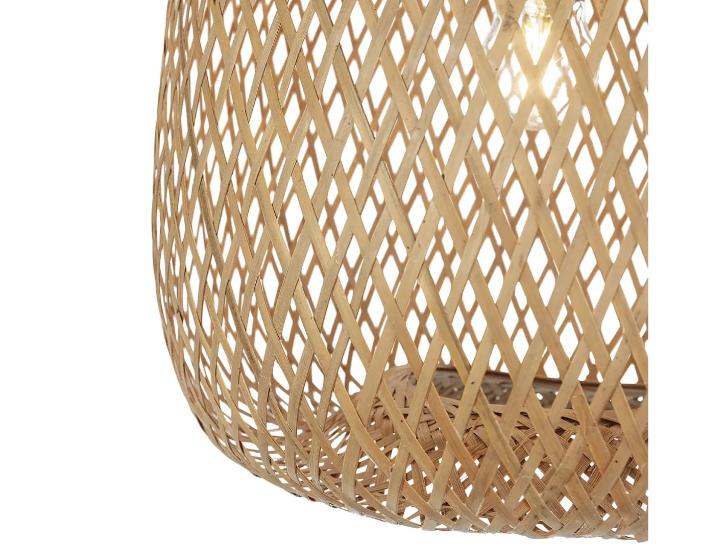 VS Venta-stock Lámpara Suspendida-Lámpara de techo Yumei de Bambú, diametro 30 cm Beige