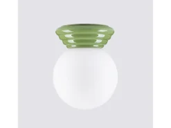 Outlet Sollux Lighting Lámpara de techo Zori minimalista de cerámica/vidrio vidriado - 1 fuentes luminosas - L.12 x A.12 cm - oliva Verde