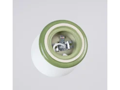 Outlet Sollux Lighting Lámpara de techo Zori minimalista de cerámica/vidrio vidriado - 1 fuentes luminosas - L.12 x A.12 cm - oliva Verde