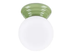 Outlet Sollux Lighting Lámpara de techo Zori minimalista de cerámica/vidrio vidriado - 1 fuentes luminosas - L.12 x A.12 cm - oliva Verde