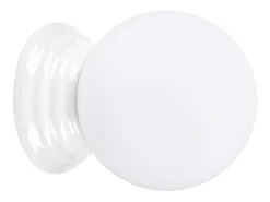 Sollux Lighting Plafón-Lámpara de techo Zori minimalista de cerámica/vidrio vidriado - 1 fuentes luminosas - L.12 x A.12 cm - Blanco