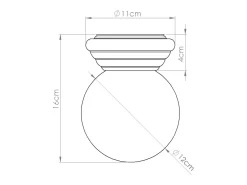 Sollux Lighting Plafón-Lámpara de techo Zori minimalista de cerámica/vidrio vidriado - 1 fuentes luminosas - L.12 x A.12 cm - Blanco