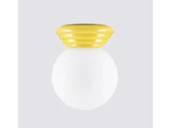 Sale Sollux Lighting Lámpara de techo Zori minimalista de cerámica/vidrio vidriado - 1 fuentes luminosas - L.12 x A.12 cm - Amarillo