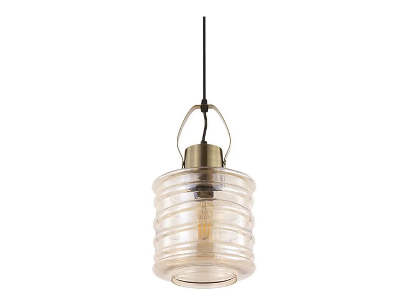 Clearance Lámpara de techo Zulaia Lumit 60W altura regulable bronce Ø20 cm Marru00f3n