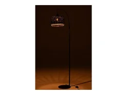 J-Line Lámpara farol de metal y fibra marrón 56x27x168 cm Violeta Best