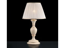Lámpara Suspendida-Lámpara Fiorenza de madera marfil y oro, 1 luz con pantalla dm.35 H.62 Ø35 BL172-LM-AV Multicolor