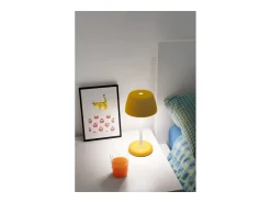 Lámpara De Mesa-Lámpara inteligente Trilli Wi-Fi Azafrán - LED recargable, táctil, aplicación Wi-Fi, cerámica decorada en blanco y ocre Naranja