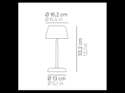 Lámpara De Mesa-Lámpara inteligente Trilli Wi-Fi Azafrán - LED recargable, táctil, aplicación Wi-Fi, cerámica decorada en blanco y ocre Naranja