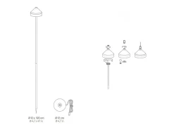New Lámpara LED AMELIE Azafrán con pincho Blanca recargable y regulable Blanco