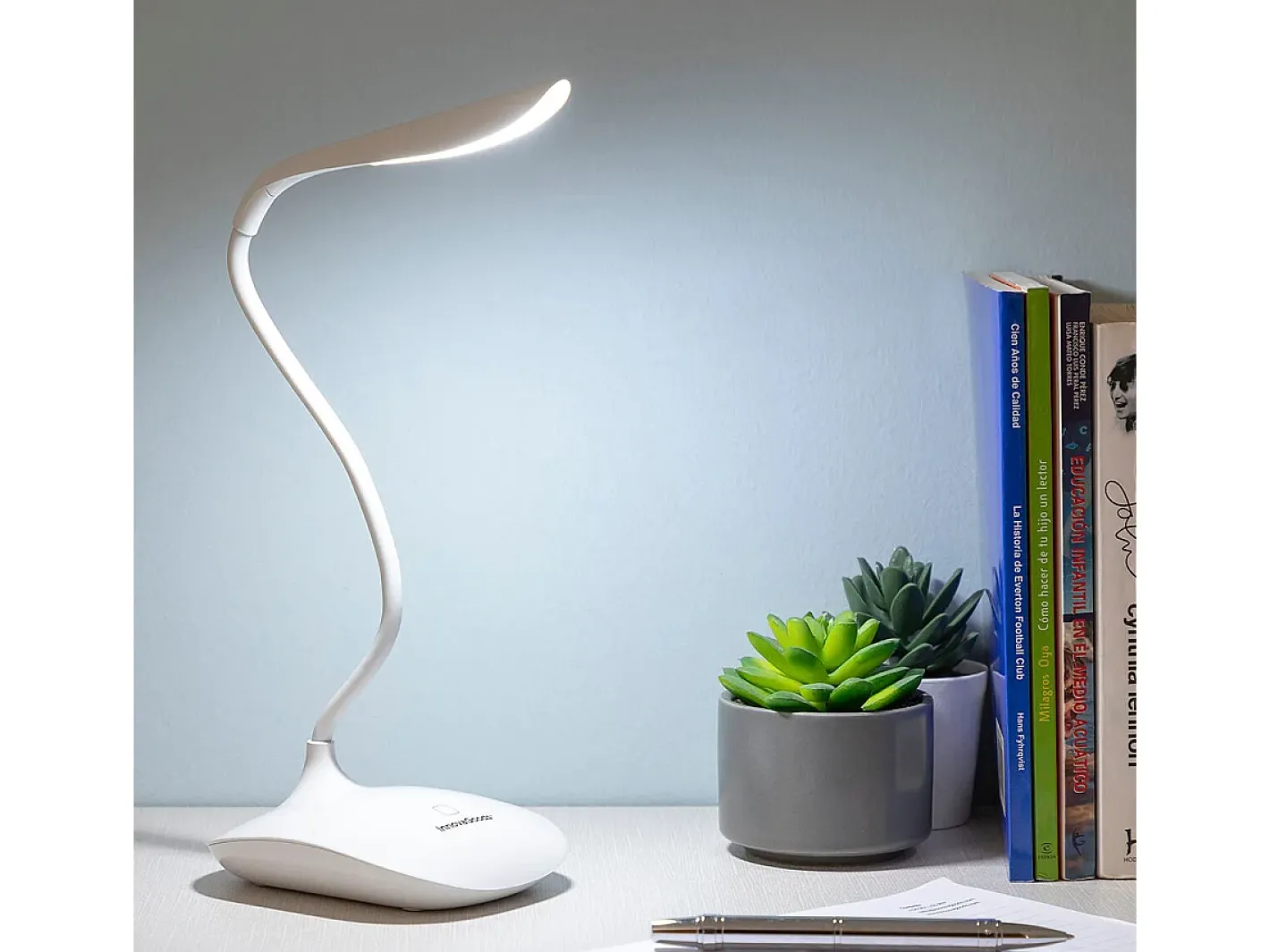 Innovagoods Lámpara LED de Mesa Recargable Táctil Lum2Go Blanco New