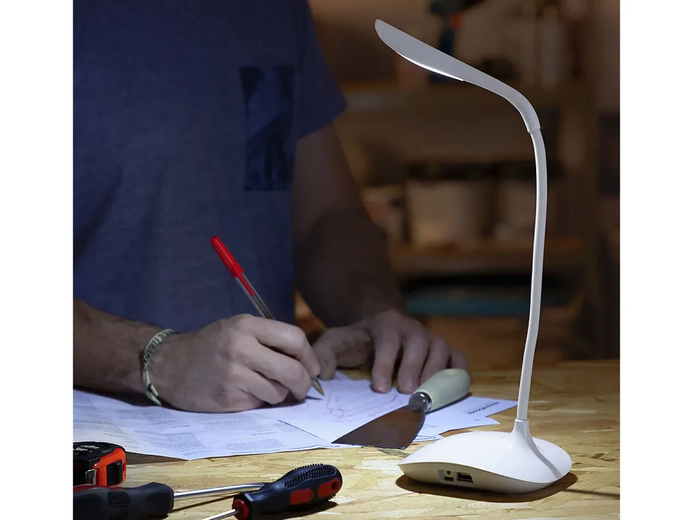 Innovagoods Lámpara LED de Mesa Recargable Táctil Lum2Go Blanco New