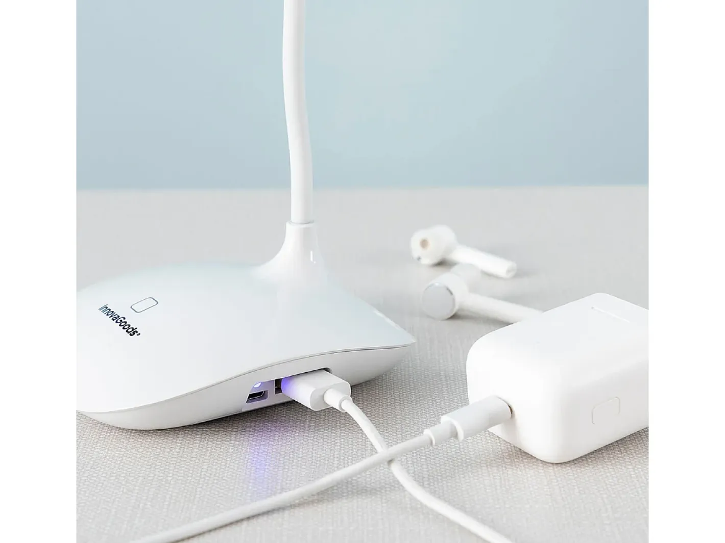 Innovagoods Lámpara LED de Mesa Recargable Táctil Lum2Go Blanco New
