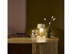 Sweeek Lámpara led de metal para mesa interior, 13cm Beige Discount