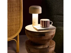 Sweeek Lámpara led de metal para mesa interior, 13cm Beige Discount