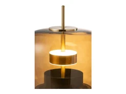 J-Line Lámpara De Mesa-Lámpara LED de vidrio marrón 35*35*58 cm Marru00f3n