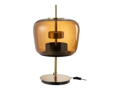 J-Line Lámpara De Mesa-Lámpara LED de vidrio marrón 35*35*58 cm Marru00f3n