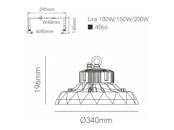 Lámpara LED industrial UFO LENS SWITCH 90W/120W/150W 100-260V Negro Online