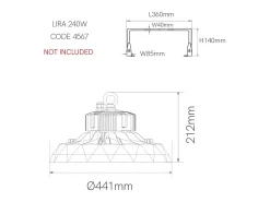 Lámpara LED industrial UFO LENS DALI 100W 100-260V Negro Outlet