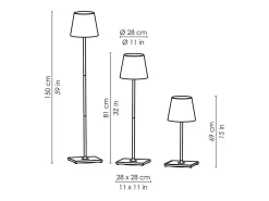 Lámpara De Pie-Lámpara LED Poldina Pro XXL Oscuro Recargable y Regulable 150cm con Batería Hasta 12 Horas Gris