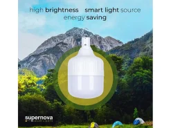 AHD Lámpara LED portátil 50 W para tienda de campaña con panel solar y mando a distancia SunStars Multicolor