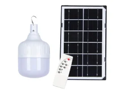 AHD Lámpara LED portátil 50 W para tienda de campaña con panel solar y mando a distancia SunStars Multicolor