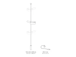 Lámpara LED suspendida Zafferano SUPER O Blanca recargable y regulable - 2 módulos de luz Blanco Clearance