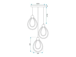 Lámpara Led Toolight G022-3Cpr Black Negro
