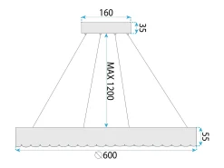 Lámpara Suspendida-Lámpara Led Toolight Ms019-Cp Rose Gold 60Cm Rosa