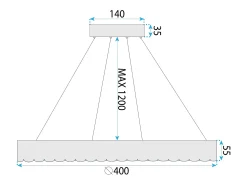 Lámpara Suspendida-Lámpara Led Toolight Ms018-Cp Rose Gold 40Cm Rosa
