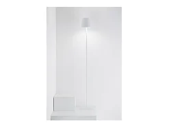 Discount Lámpara LED Zafferano Poldina Pro L blanca recargable regulable hasta 12 h 2200/2700/3000K 3 alturas 52/87/122 cm Blanco