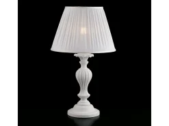 Outlet Lámpara Leonardo Shabby de madera blanca, 1 luz con pantalla dm.35 H.62 Ø35 BL180-LM-BCO Blanco