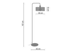 TOSEL Lámpara para Escritorio ,metal, ,A157xD 30xP42cm Negro Discount