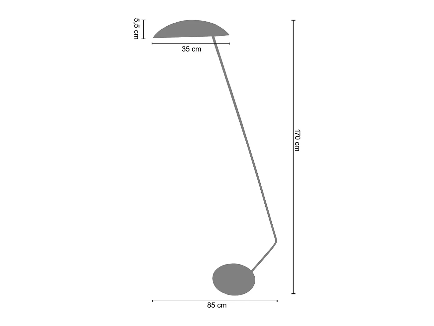 TOSEL Lámpara para Escritorio ,metal,,A170xD35xP85cm Amarillo Best