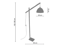TOSEL Lámpara para Escritorio ,madera,natural,A 180xD25xP 80cm Verde
