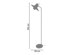 TOSEL Lámpara De Pie-Lámpara para Escritorio ,metal, , A 150xD29xP29cm Negro
