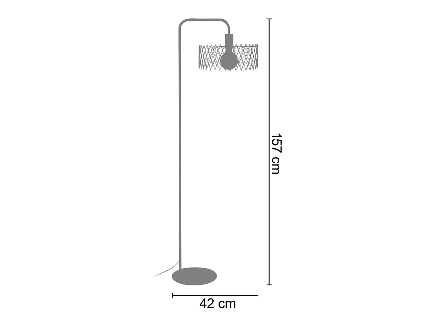 New TOSEL Lámpara para Escritorio ,metal, ,A157xD30xP42cm Blanco