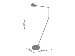TOSEL Lámpara De Pie-Lámpara para Escritorio ,metal, ,A180xD80xP80cm Negro