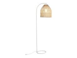 Online OZAIA Lámpara étnica de hierro y ratán natural - Alt. 177 cm - PARNAIBA Color natural claro / Blanco