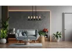 Lámpara Suspendida-Lámpara Toolight App1037-5Cp Black Negro